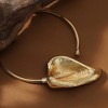 SOHI Women's Antique Gold The Water Lily Torque Necklace - 2 of 4