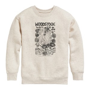 Boys' - Woodstock - Woodstock Hippie -Youth Crew Fleece Sweatshirt Graphic Long Sleeve Fleece Sweatshirt - 1 of 4
