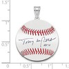 Black Bow Jewelry Sterling Silver Tony La Russa Signature MD Enamel Baseball Pendant - 4 of 4