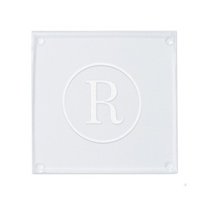Personalization Mall Classic Celebrations Engraved Initial Glass Coaster - 1 of 1