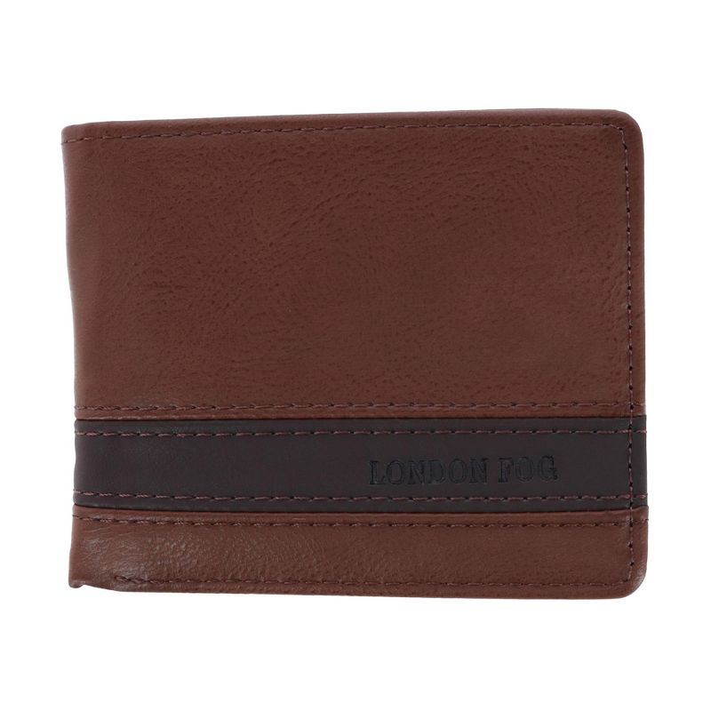 London Fog Men's Leather Bifold Passcase Wallet, 1 of 5