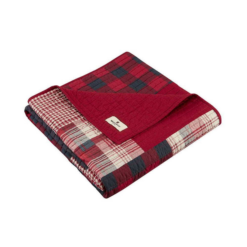 Photos - Duvet Woolrich 50"x70" Sunset 100 Cotton All Season Throw Blanket Red: Cotton Backing, Microfiber, Transitional Style