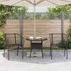 vidaXL Patio Chairs - Black Poly Rattan, Outdoor Garden Seating with Steel Frame - Set of 2 - 3 of 4