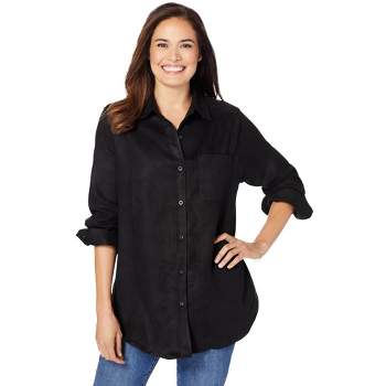 Woman Within Women's Plus Size Soft Sueded Moleskin Shirt