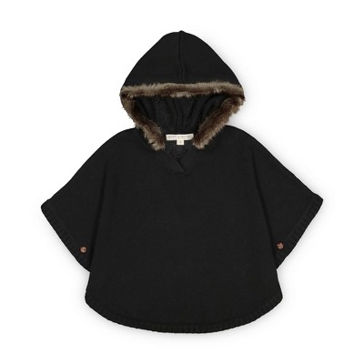 Hope & Henry Girls' Sweater Cape with Hood, Infant