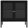 vidaXL Sideboard Black 27.6 in.x13.8 in.x27.6 in. Steel and Glass - 3 of 4