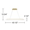 Possini Euro Design Muir 43 1/2" Modern Pendant Ceiling Light Fixture Dining Room Over Table Kitchen Island Hanging LED Clear Sanded Gold Finish - 4 of 4
