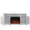 63" Rustic Style TV Stand for TVs up to 65" with Electric Fireplace White - Festivo: Media Storage, Adjustable Shelves - 4 of 4