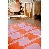 Lany Space Irregular Shaped Orange and Pink Wavy Rug - 4 of 4