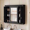 MAYEERTY Bathroom Wall Cabinet with Mirror, Wall Mounted Medicine Cabinet with 4 Shelves Black - 4 of 4