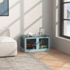 FONTOI Stackable Storage Bins with Lids, Collapsible Multi-functional Storage Cabinet with Wheels, Blue, 16.5"*13.5"*23.5" - 2 of 4