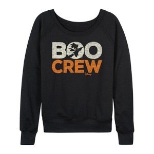 Women's - Disney - Boo Crew Lightweight French Terry Wide Neck Long Sleeve Shirt - 1 of 4
