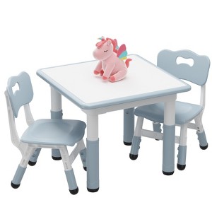 2025 New Height Adjustable Toddler Table and 2 Chairs Set, Kids Table and Chairs Set, Non-Slip Legs, Kids Activity Table for Home, Nursery - 1 of 4