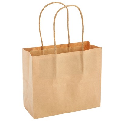 Brown Mini Kraft Paper Gift Bags with Handles, 50 Pack