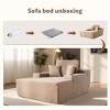 XIZZI 67" Oversized Chaise Lounge Indoor, No Assembly Required, Upholstered Sofa Bed with Throw Pillows & Optional Cup Holder for Extra Comfort - 4 of 4