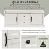 PAGED 42.5" L Distressed Storage Ottoman with Velvet Cushion, Entryway Bench with 2 Drawers and 2 Cabinets, Shoe Bench for Living Room, Entryway - 4 of 4