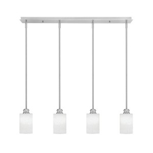 Toltec Lighting Edge 4 - Light Chandelier in  Brushed Nickel with 4" White Muslin Shade - 1 of 1