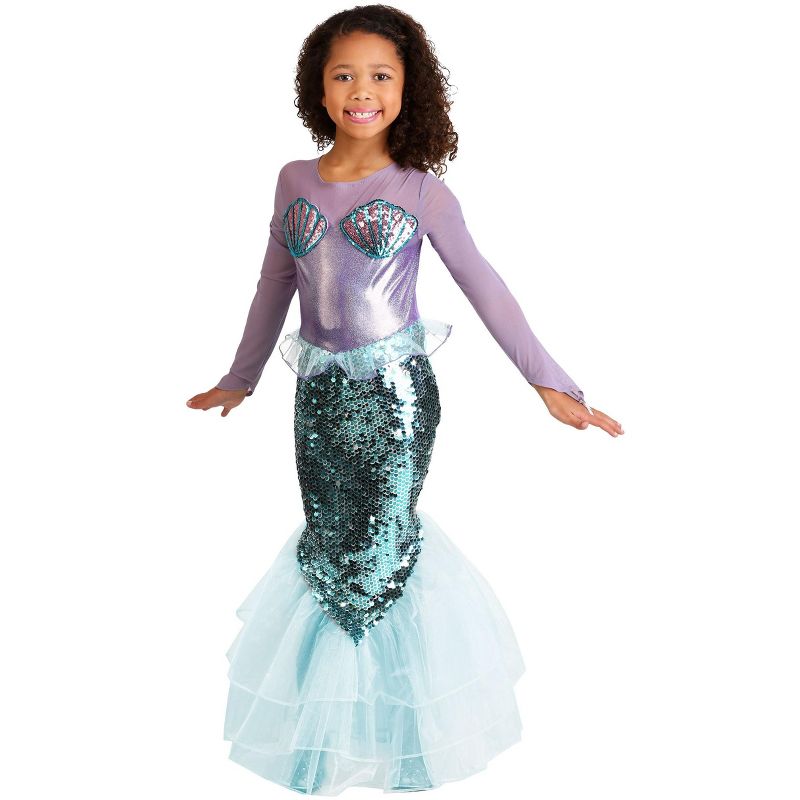 HalloweenCostumes.com Girls Pretty Purple Mermaid Costume, 1 of 2