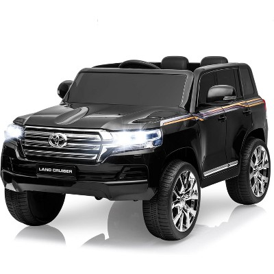 Licensed Toyota Land Cruiser 12V Ride-On Truck With Parent Remote-3 Speeds-Music-Horn-LED Lights-Black