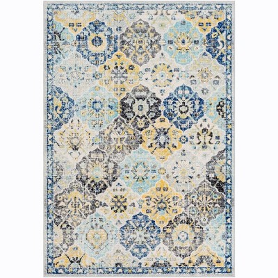 Mark & Day Emilly 3'11"x5'7" Rectangle Woven Indoor Area Rugs Dark Blue: Traditional Medallion, Stain-Resistant, Polypropylene