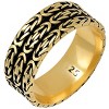 Steeltime men's 14k gold plated and black ip sterling silver byzantine band ring - 2 of 3