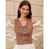 Acekool Women’s Pirate Steampunk Vest – Lace-Up Medieval Bodice, Suede Look Cosplay Waistcoat for Costume or Daily Wear - 3 of 4