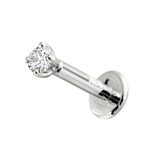 Jewelry Avalanche Unisex 14K Gold 2mm Diamond Labret Studs, Monroe, Lip Ring, 16G - 1 of 4