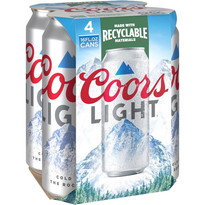 Coors Light Beer - 4pk/16 fl oz Cans, 1 of 9