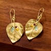 Ross-Simons 1.40 ct. t.w. Multi-Gemstone Leaf Drop Earrings in 18kt Yellow Gold Over Sterling - 3 of 4