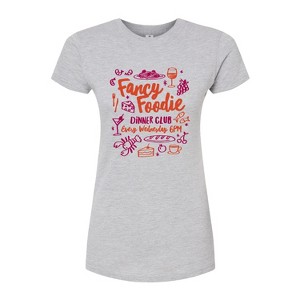 Women's - Instant Message - Fancy Foodie Fitted Graphic T-Shirt - 1 of 3