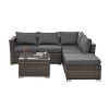 Isabel 4-Piece PE Wicker Patio Conversation Set with Tempered Glass Coffee Table, Patio Furniture, Outdoor Furniture - Maison Boucle - 2 of 4