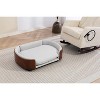 Spassway 11"H*27"W*39"L Oval Velvet Pet Bed with Cushion Solid Wood Frame Dog Bed for Medium and Large Dogs Comfy Dog Couch Sofa for Dogs Cats - 2 of 4