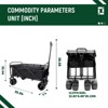 RISOKEYS 440lbs Foldable Utility Cart,with 360° Swivel Wheels & Strapping System,for Beach Trips,Gardening,Shopping with 3pcs Liner bag - 3 of 4