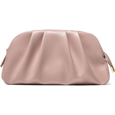 Dressy Vegan Leather Clutch Purse for Women Formal, Soft Pleated PU Evening Clutch for Weddings, Proms