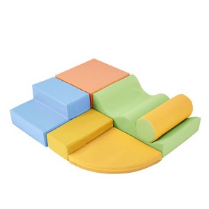 Foam Climbing Blocks for Toddler, 6-Pieces Crawl Soft Foam Blocks, Kids Crawling and Climbing Indoor Active Play Structure, Play Equipment Climb - 1 of 4