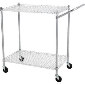 3-Tier Utility Rolling Cart with Wheels – Heavy Duty Commercial Grade Metal Serving Cart, 1500 LBS Capacity Tool Storage Cart with Handle Bar - 1 of 4