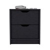 Vynxaria Double Drawer Nightstand ¨C Stylish 19"H Bedside Table with Spacious Storage in Sleek Black - 4 of 4