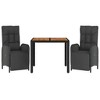 vidaXL Garden Dining Set Black - 3 of 4