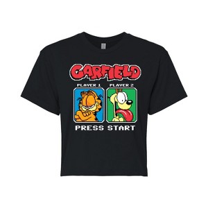 Women's - Garfield - Garfield Odie Game On Cropped Graphic T-Shirt - 1 of 4
