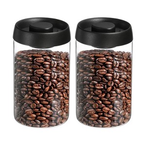 Unique Bargains Glass Airtight Vacuum Seal Coffee Bean Containers 40oz 2 Pcs - 1 of 4