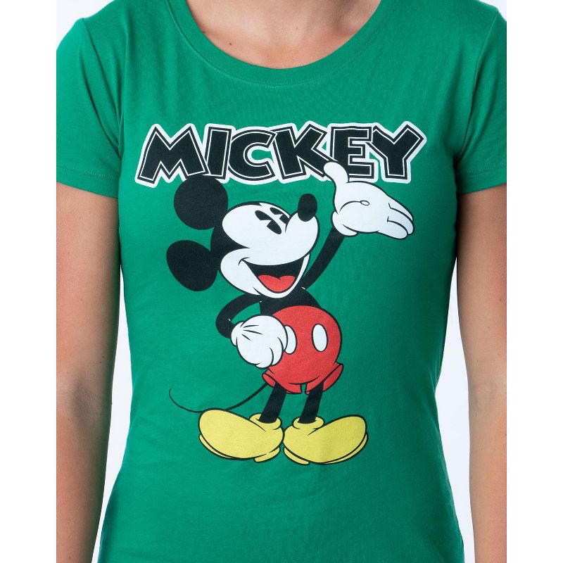 Disney Womens' Classic Comfy Mickey Mouse Character Crewneck Shirt Top, 2 of 4