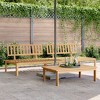 vidaXL Patio Pallet Middle Sofas - Modular Outdoor Furniture 2 Pcs in Solid Wood Acacia for Garden, Patio, Terrace - 47.2 x 36.2 x 27.2 Inches - 2 of 4