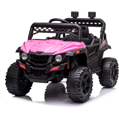 12V Kids Ride-On Truck, Electric Car for Toddlers with Remote Control, Spring Suspension, LED Lights, Battery Powered Vehicle Toy