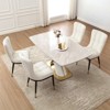 Bekrvio Modern High Back Dining Chairs Set of 2/4/6,Velvet Waffle Upholstered Armless Accent Side Chairs with Metal Legs for Dining/Living Room - 4 of 4