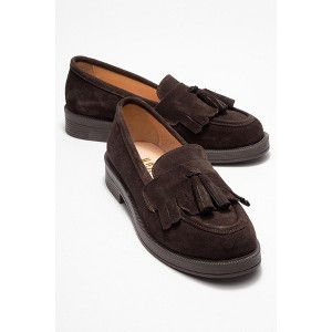 Milly - Brown Suede Leather Tassel Loafers | Forever & Always Shoes - 1 of 4