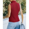 Women's Mock Turtle Neck Sweater Vest Sleeveless Knit Pullover Tank Tops Casual Trendy Slim Fitted Tops - 2 of 4