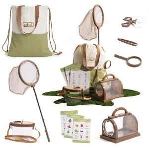 ROBOTIME Nature Exploration Toys, Kids Explorer Kit with Butterfly Net and Bugs Book, Educational Camping Gear for Kids, Green, 11.42"*6.69"*9.25" - 1 of 4