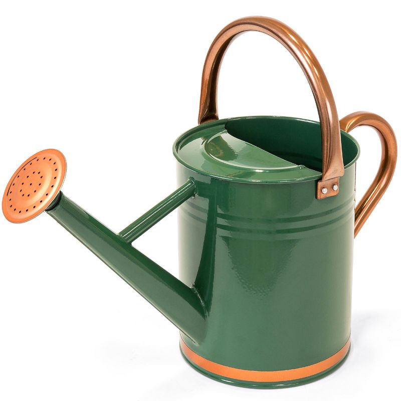 Best Choice Products 1-Gallon Galvanized Steel Watering Can for Gardening w/ O-Ring, Top Handle, Copper Accents, 1 of 8