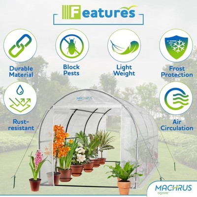Large White Polyethylene Walk-In Tunnel Greenhouse with Reinforced Cover