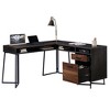 GDFStudio Weston Metal and Wood L-Shaped Office Desk with Drawer and Cubby - 2 of 4